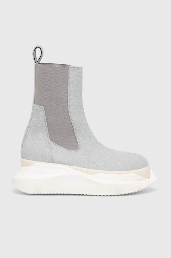 Rick Owens chelsea boots faux suede gray DS02C5846.SHA