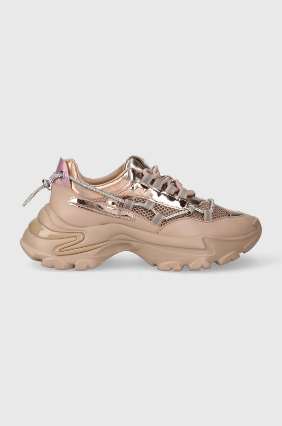 Sneakers Steve Madden Miracles απομίμηση λείου δέρματος μπεζ SM11002303.993
