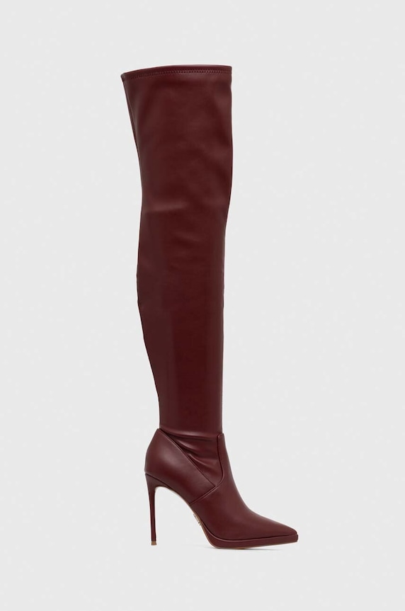 Kozačky Steve Madden Keandra nezateplené burgundské SM11002678.CRA