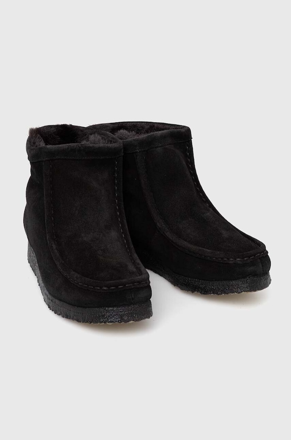 Clarks Originals botki zamszowe Wallabee Hi 26169534 czarny AW23