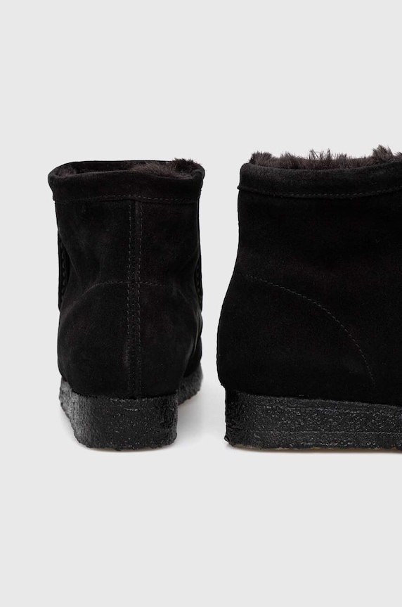 Obuwie Clarks Originals botki zamszowe Wallabee Hi 26169534 czarny