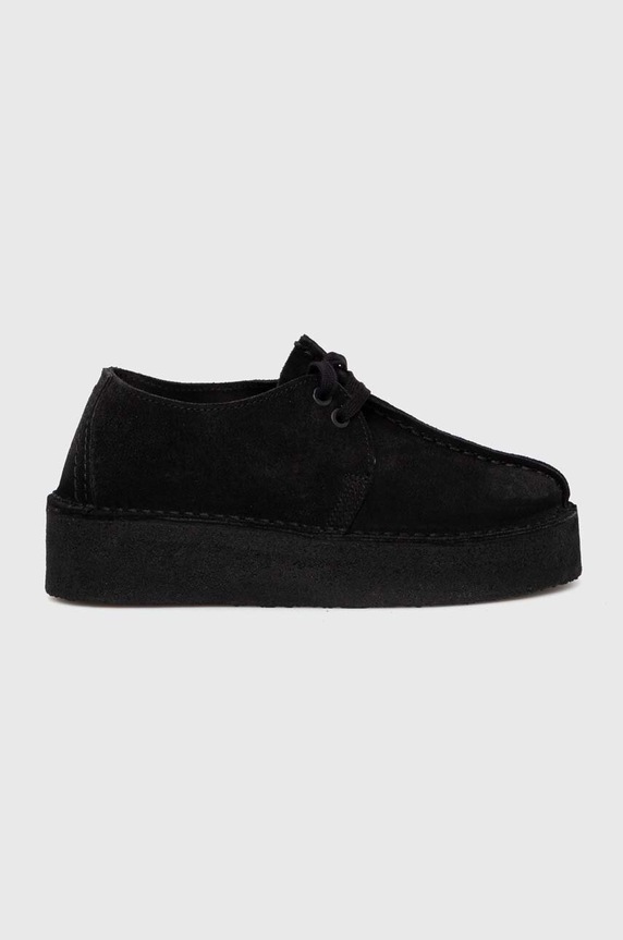 ClarksOriginals scarpe in camoscio Trek Wedge flat nero 26174019