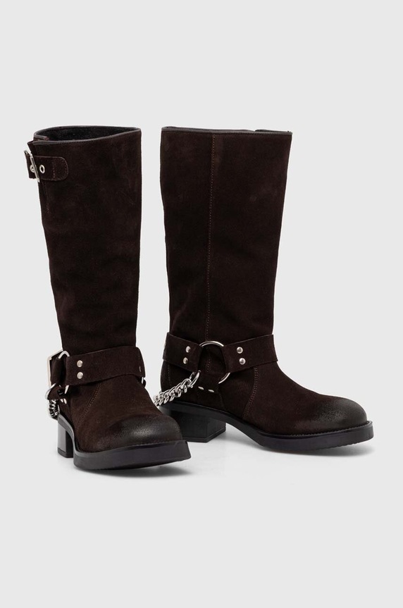 Μπότες nubuck Steve Madden Beau-C SM11003094.205 καφέ AW23