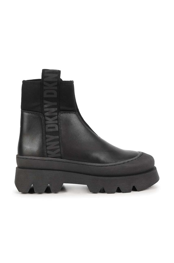 Dkny botki skórzane dziecięce D39116.36.39 czarny AW23