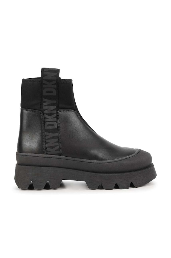 Dkny botki skórzane dziecięce D39116.36.39 czarny AW23