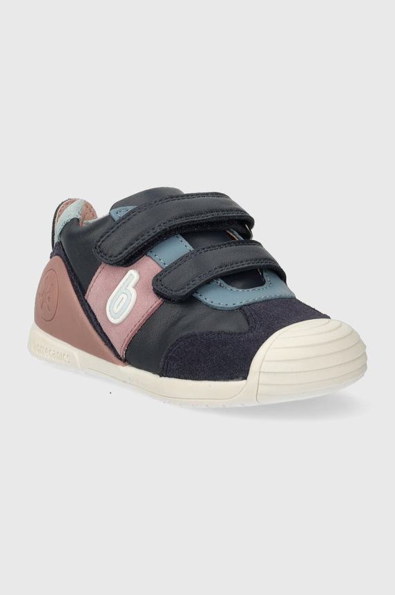 Biomecanics gyerek félcipő bőrből 231117 sötétkék AW23