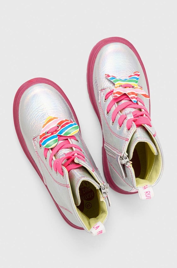 Agatha Ruiz de la Prada scarpe da lavoro finta pelle fiore argento 231955.28.34
