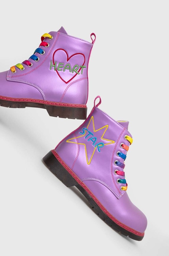 Agatha Ruiz de la Prada botki dziecięce imitacja skóry licowej fioletowy 231961