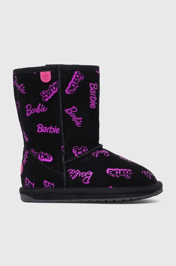 Emu Australia cizme de zapada din piele intoarsa Barbie? Wallaby Print Lo izolat negru K12904.Barbie.Wallaby.