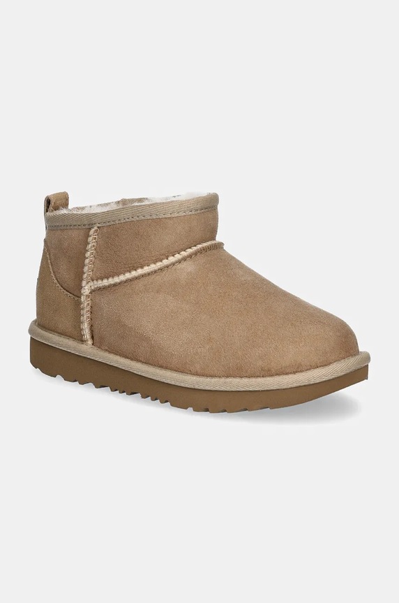 Dječje cipele za snijeg od brušene kože UGG KIDS CLASSIC ULTRA MINI 1130750K.G bež AW25