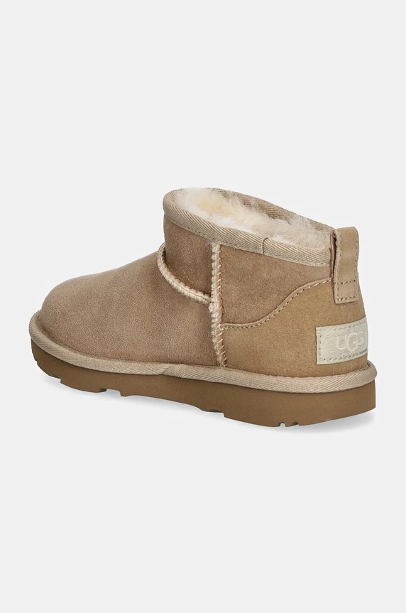 Dječaci Dječje cipele za snijeg od brušene kože UGG KIDS CLASSIC ULTRA MINI 1130750K.G bež