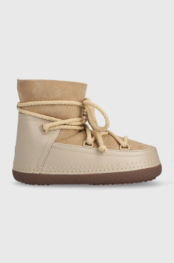 Μπότες χιονιού σουέτ για παιδιά Inuikii με κορδόνια μπεζ 65101.007.34.38