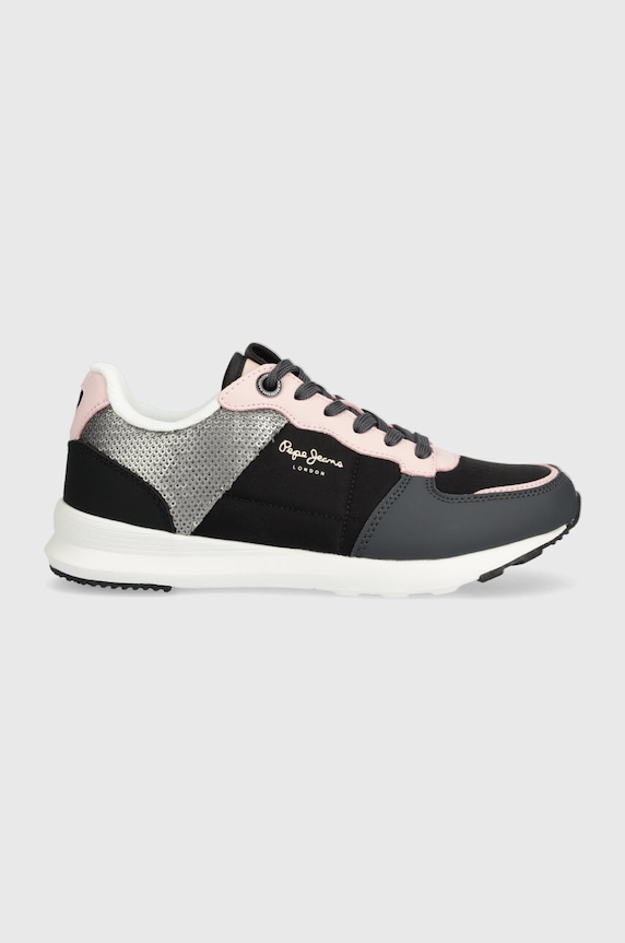 Pepe Jeans sneakersy dziecięce imitacja skóry licowej czarny PGS30591