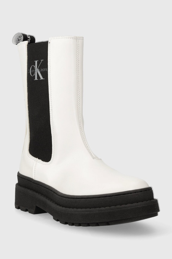 Calvin Klein Jeans gyerek chealsea csizma V4A5.80707.28.34 fehér AW23