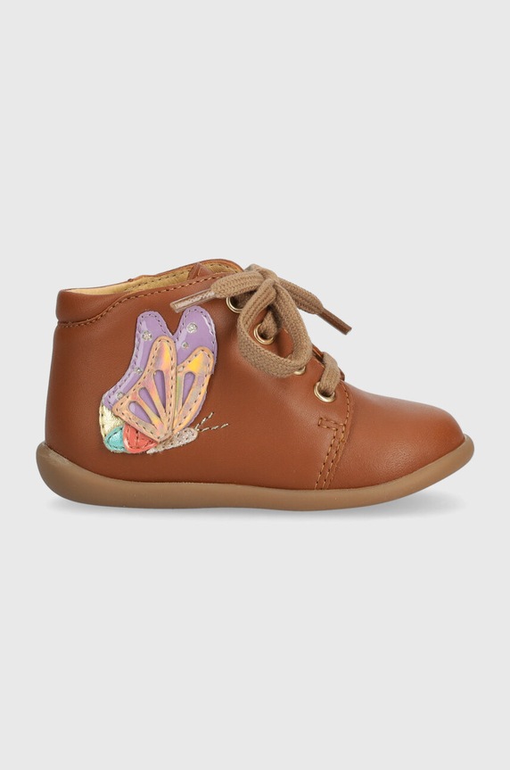 Dječje kožne polucipele Pom D'api STAND-UP FLY Proizvod za bebe smeđa P1AFBP0401.19.23