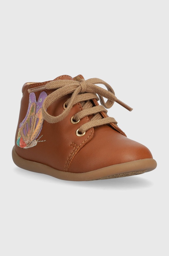 Dječje kožne polucipele Pom D'api STAND-UP FLY P1AFBP0401.19.23 smeđa AW23