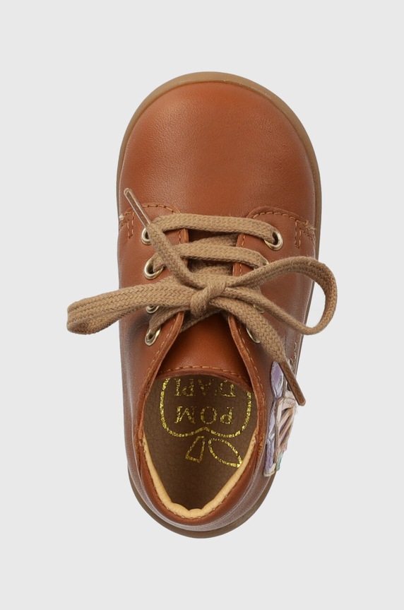 Dječje kožne polucipele Pom D'api STAND-UP FLY smeđa P1AFBP0401.19.23