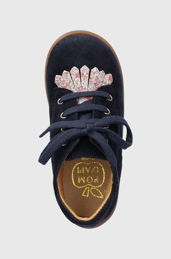 Παιδικά κλειστά παπούτσια σουέτ Pom D'api σκούρο μπλε P1AKEJ0403.19.23