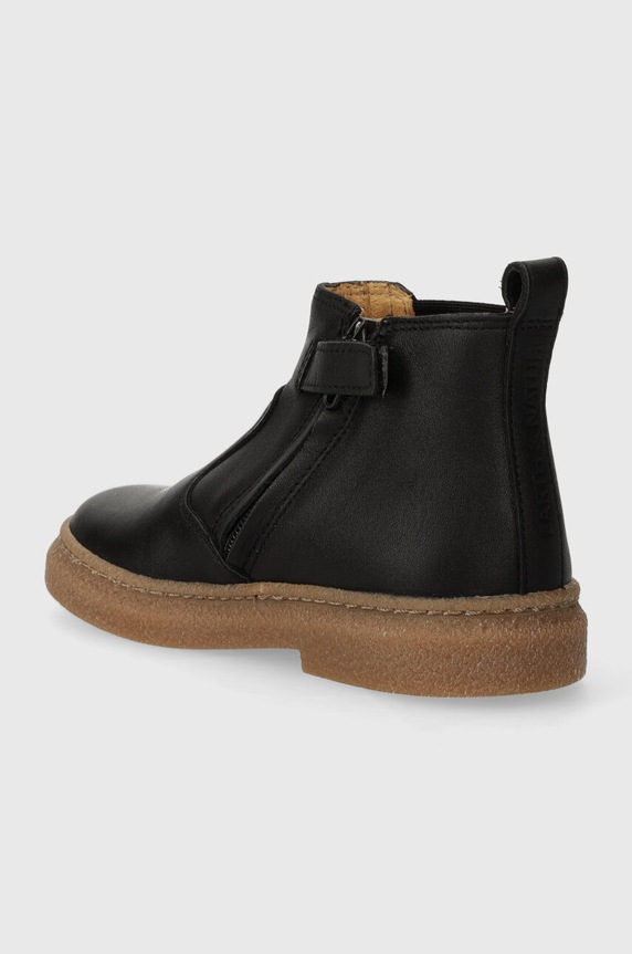 Fete Pom D'api ghete din piele pentru copii TRIX JOD ZIP P1DGBN0403.24.27 negru