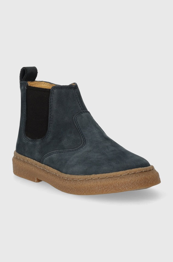 Παιδικές δερμάτινες μπότες τσέλσι Pom D'api TRIX JOD ZIP P1DGCG0402.22.23 σκούρο μπλε AW23