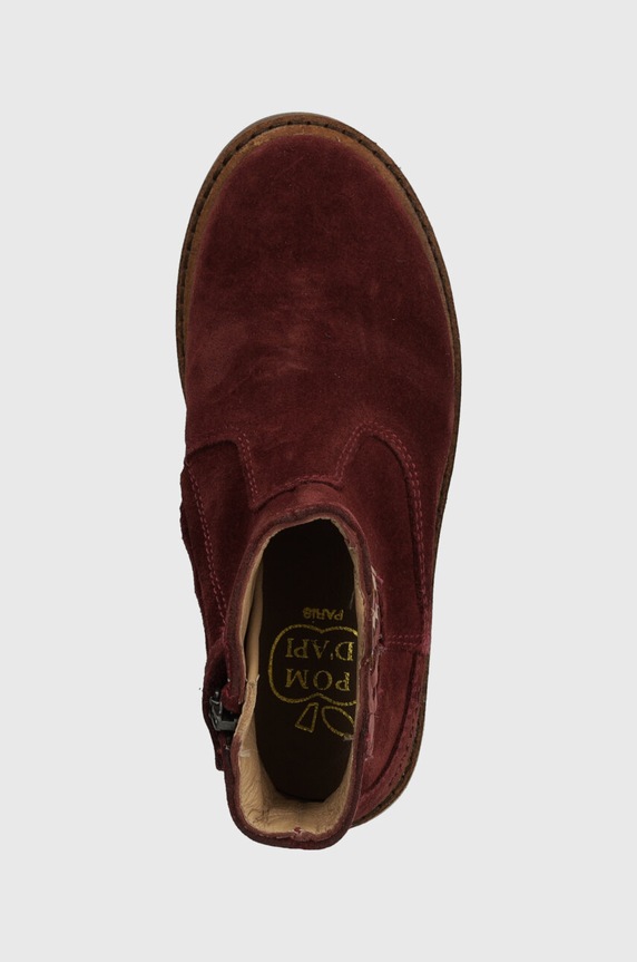 Παιδικές μπότες σουέτ Pom D'api SISTER LOVE μπορντό P1ECDZ0401.24.27