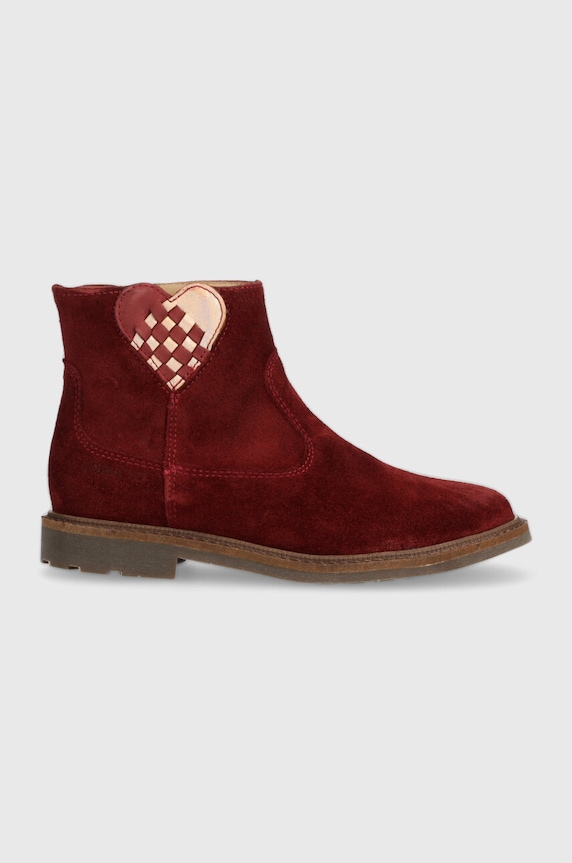 Παιδικές μπότες σουέτ Pom D'api SISTER LOVE χωρίς μόνωση μπορντό P1ECDZ0401.28.30