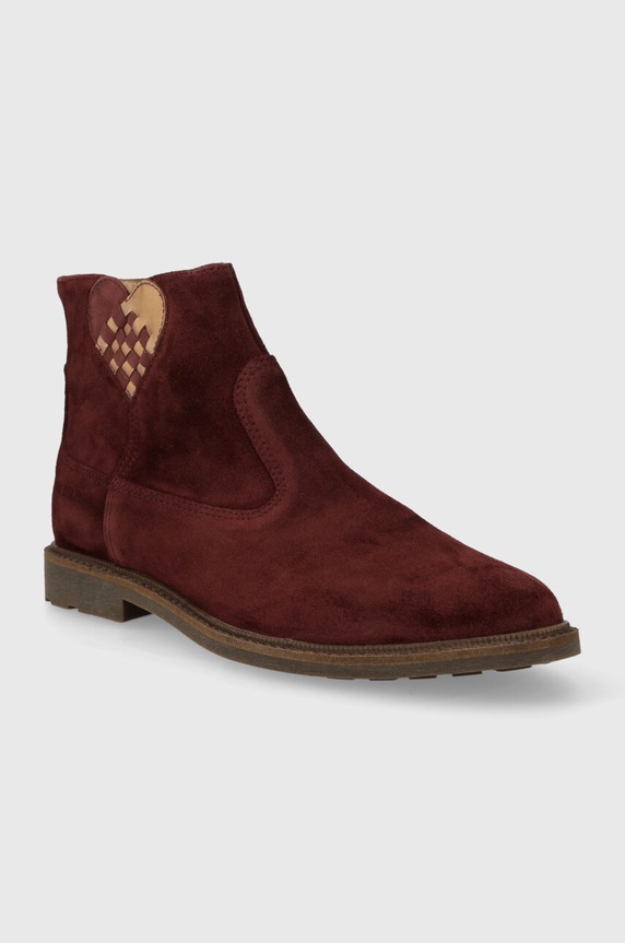 Pom D'api cizme din piele intoarsa pentru copii SISTER LOVE P1ECDZ0401.35.38 burgundia AW23