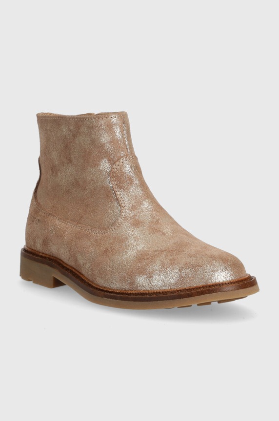 Дитячі замшеві черевики Pom D'api SISTER BOOTS P1EFDF0405.28.30 бежевий AW23