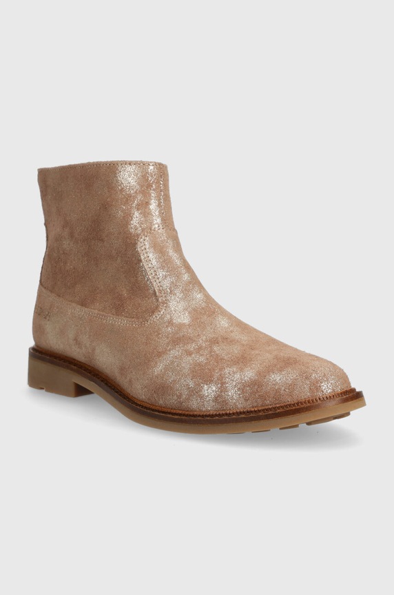 Pom D'api gyerek bokacsizma velúrból SISTER BOOTS P1EFDF0405.35.38 bézs AW23
