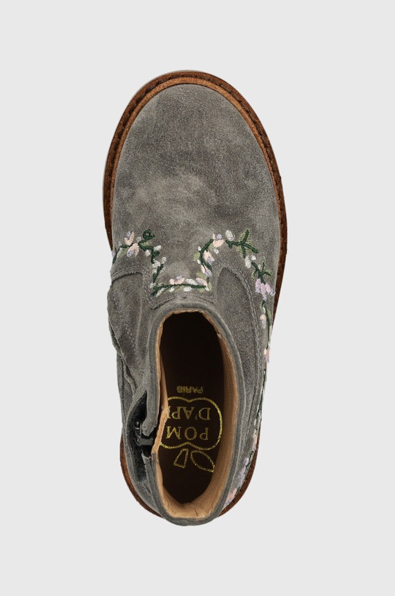 Παιδικές μπότες σουέτ Pom D'api SISTER BRODI γκρί P1EHDZ0403.24.27