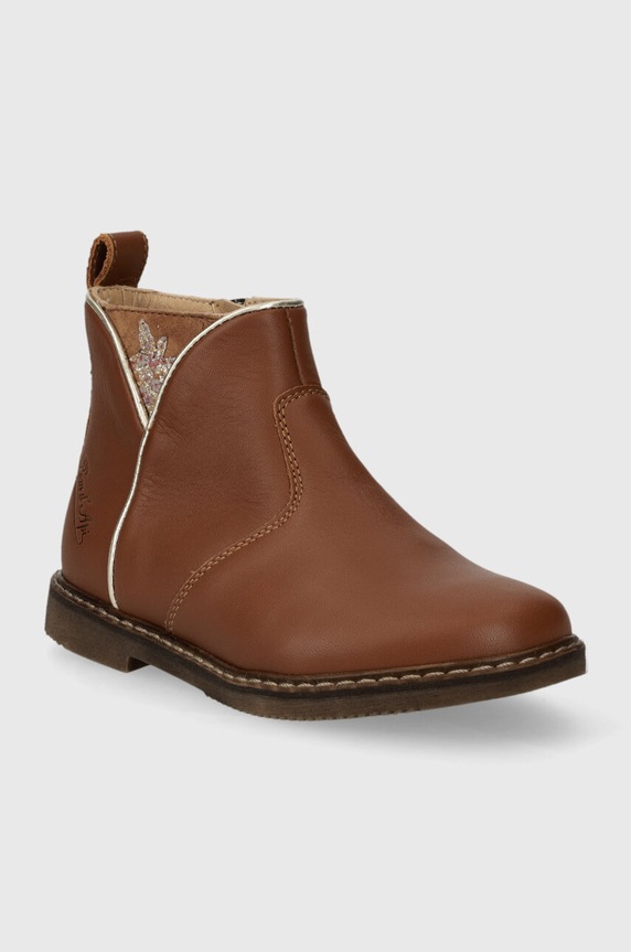 Dječje kožne gležnjače Pom D'api CITY APPLE P1IABN0402.24.27 smeđa AW23