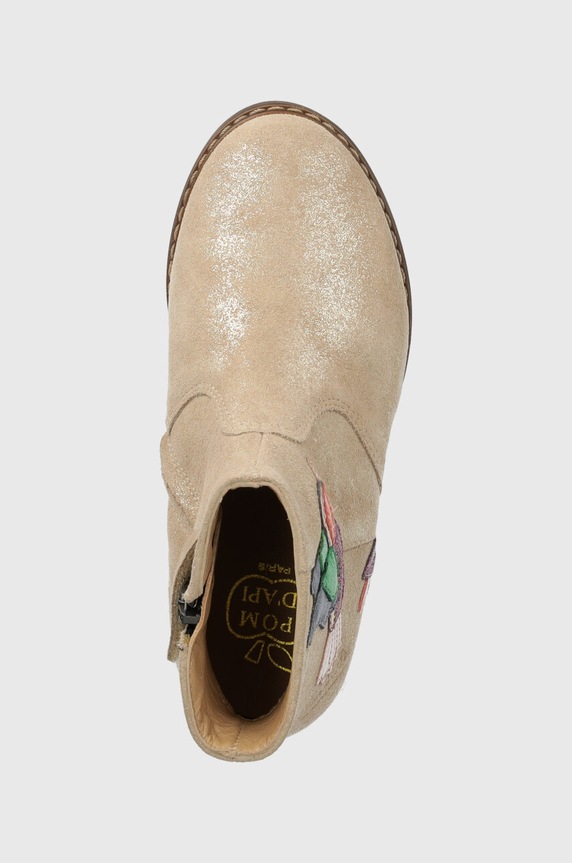 Pom D'api gyerek bokacsizma velúrból CITY COLIBRI bézs P1IBDG0404.28.30