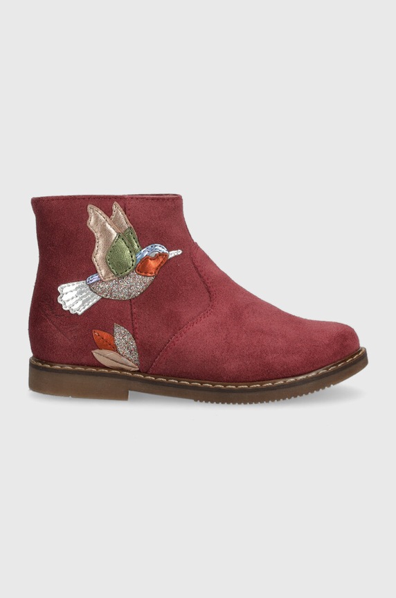 Detské semišové topánky Pom D'api CITY COLIBRI nezateplené burgundské P1IBED0401.24.27