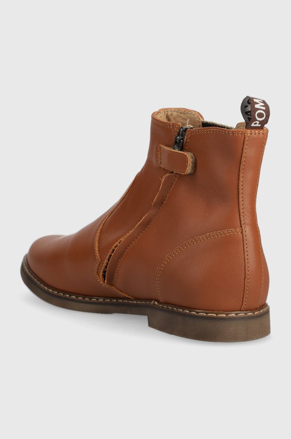Fete Pom D'api cizme chelsea din piele pentru copii CITY JODZIP P1IEBN04R2.35.38 maro