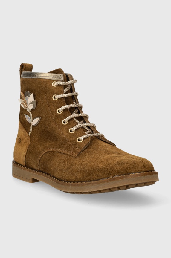 Dječje gležnjače od brušene kože Pom D'api TRIP HI FLO P1JEDZ0402.31.34 smeđa AW23