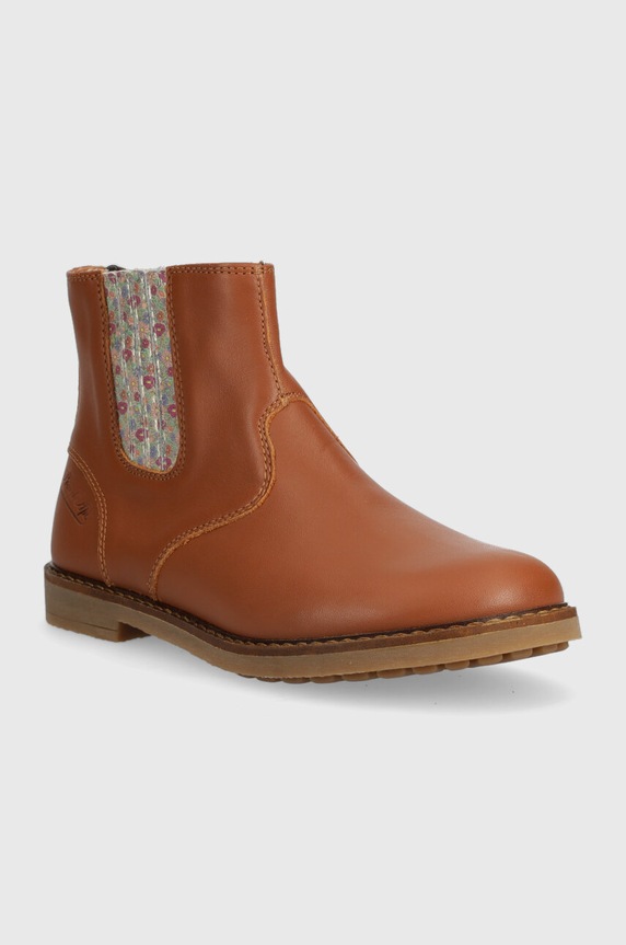 Pom D'api cizme chelsea din piele pentru copii TRIP JODZIP P1JFBN0401.31.34 maro AW23