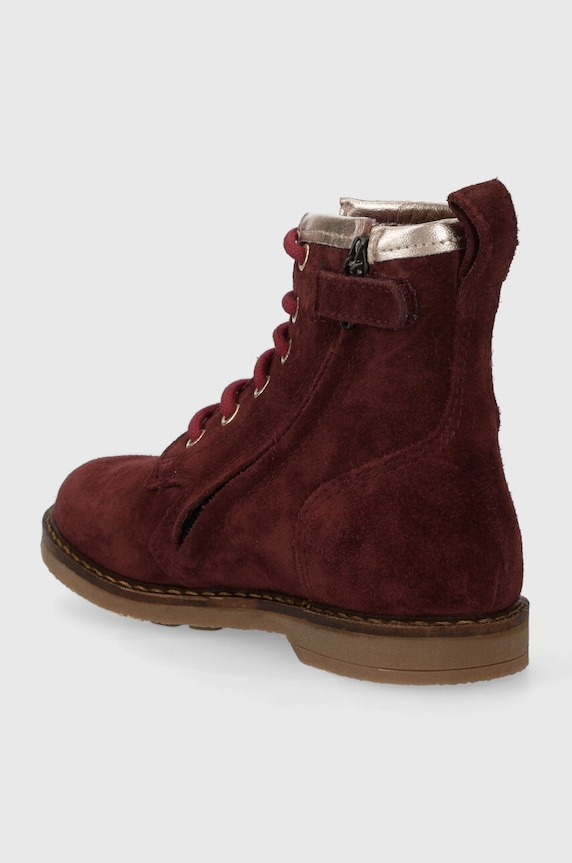Dievča Detské semišové topánky Pom D'api TRIP HI LACE P1JIDZ0401.24.27 burgundské