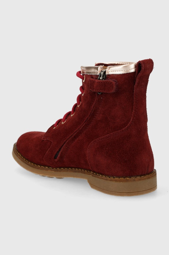 Dievča Detské semišové topánky Pom D'api TRIP HI LACE P1JIDZ0401.31.34 burgundské