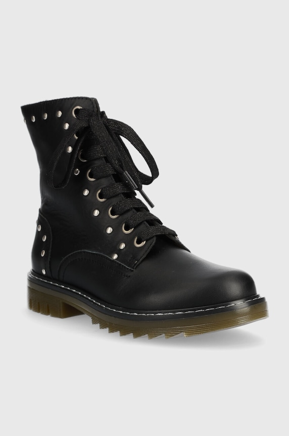 Pom D'api botki skórzane dziecięce SID HI STUD P1MABN04R1.31.34 czarny AW23
