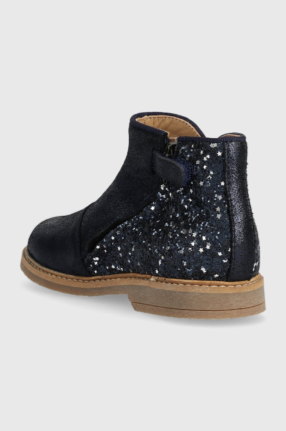 Fete Pom D'api cizme din piele intoarsa pentru copii RETRO BACK P1ZGAN0402.28.30 bleumarin