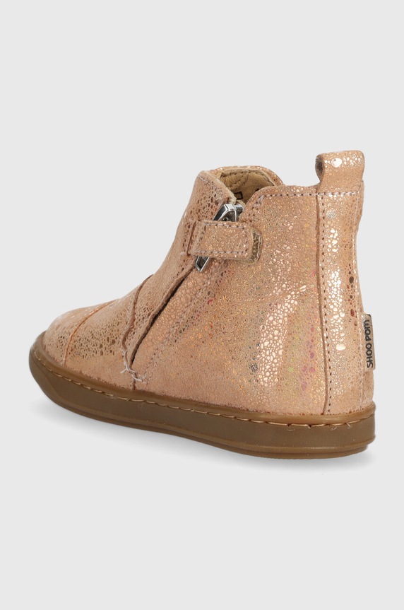 Fete Shoo Pom ghete din piele pentru copii P4ACBB0403.26.27 bej