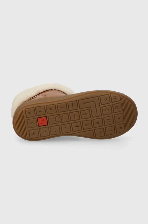 Shoo Pom buty zimowe skórzane dziecięce P4KIEO0401.25.27 brązowy