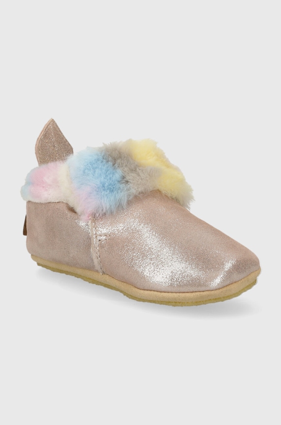 Fete Shoo Pom papuci din piele intoarsa pentru copii P4NCEZ0402.24.26 roz