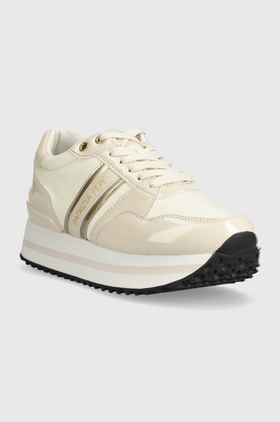 Sneakers παπούτσια Patrizia Pepe Girl PPJ767.35.41 μπεζ AW23