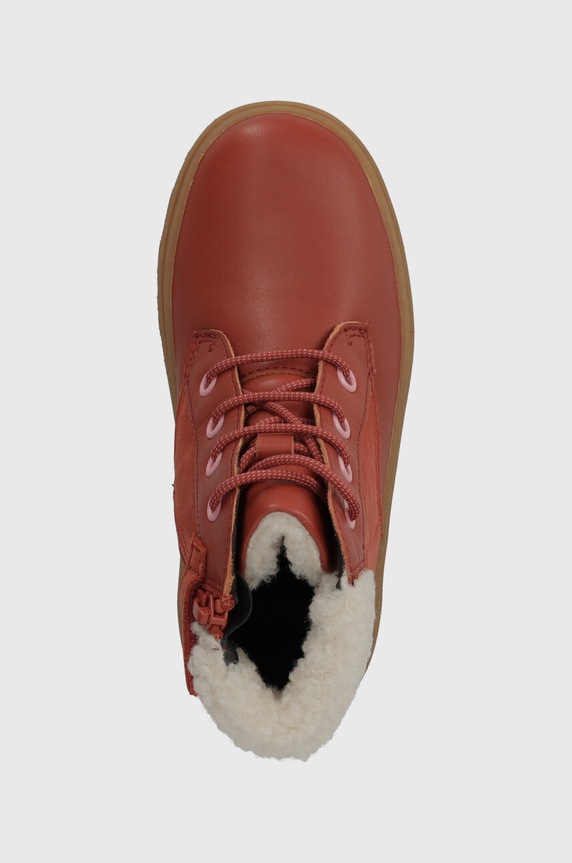 Camper buty zimowe skórzane dziecięce Kiddo Kids pomarańczowy K900280.28.38