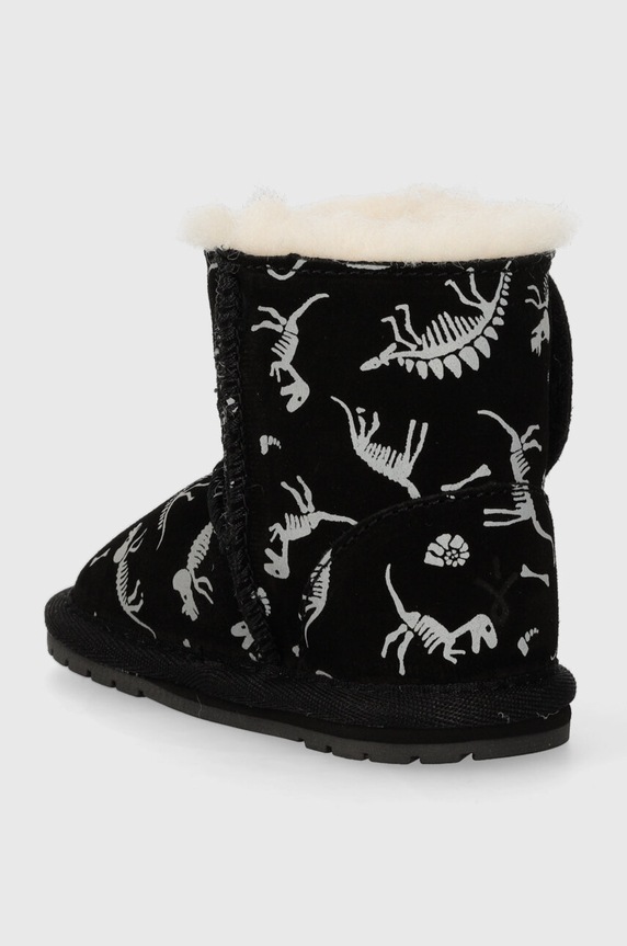 Chłopiec Emu Australia buty zamszowe niemowlęce Toddle Reflective Dino B12966.Toddle.Reflectiv czarny