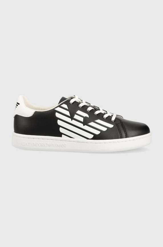 EA7 Emporio Armani gyerek bőr sportcipő nappa bőr fekete XSX101.XOT46