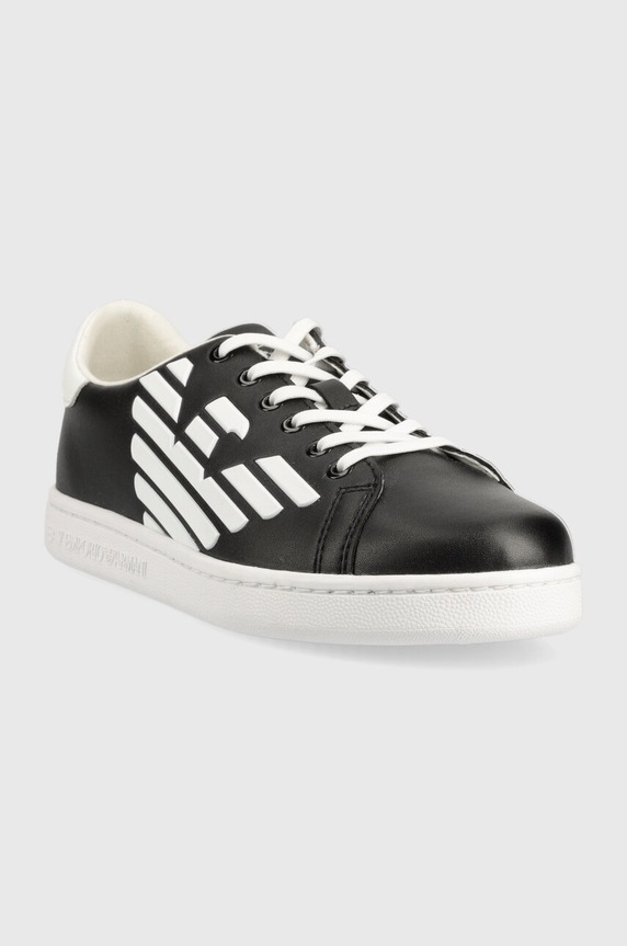 EA7 Emporio Armani gyerek bőr sportcipő XSX101.XOT46 fekete SS24