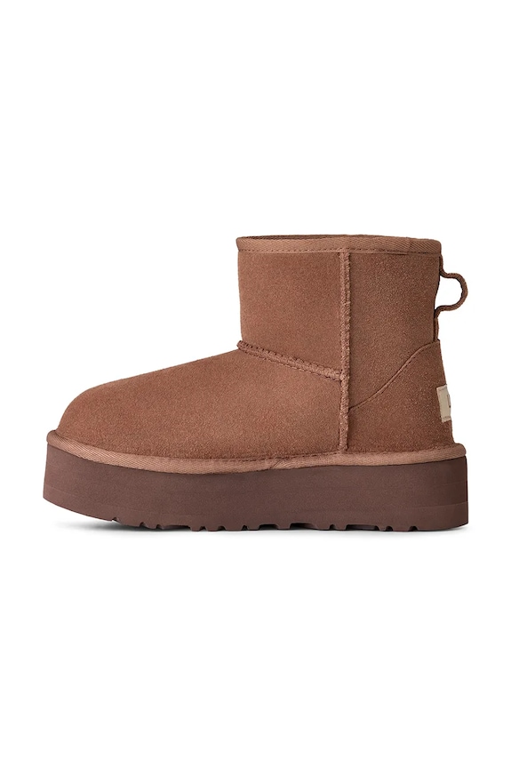 UGG śniegowce zamszowe dziecięce CLASSIC MINI PLATFORM brązowy 1143700K