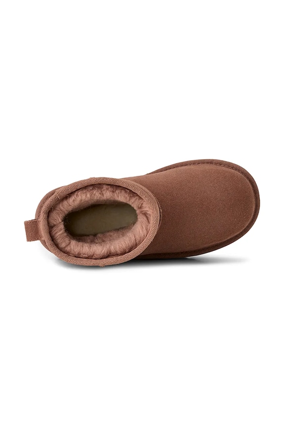 UGG śniegowce zamszowe dziecięce CLASSIC MINI PLATFORM 1143700K brązowy